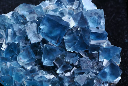 500g Natural Transparent Blue Cube Fluorite CRYSTAL CLUSTER Mineral  Specimen