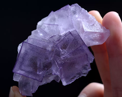 61g Natural Clear Purple Edge Fluorite Mineral Specimen /Guizhou China