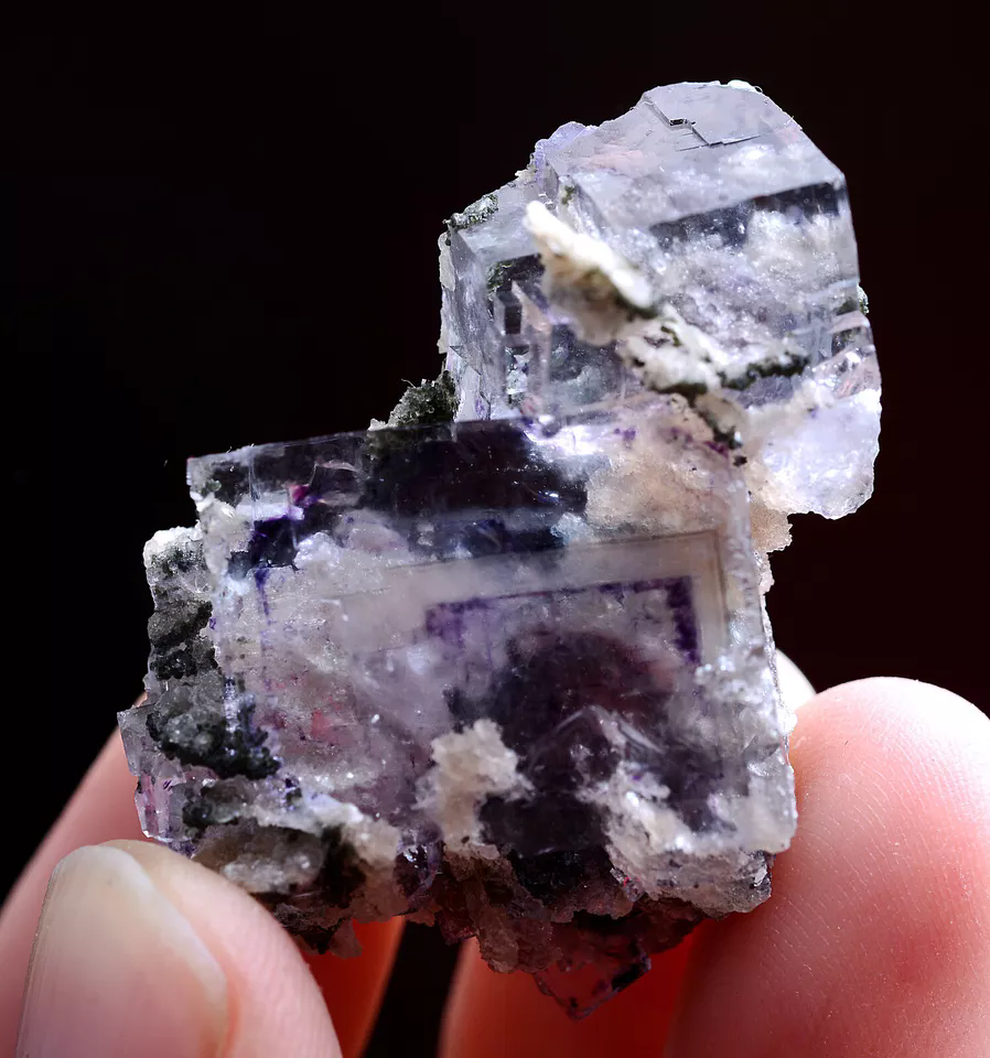 24g Natural Phantom Window Purple Fluorite Mineral Specimen /Yaogangxian  China