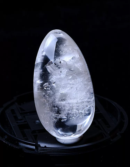 Natural Phantom Rabbit Rutilated  Quartz Crystal "Stone Inside Stone"  Pendant