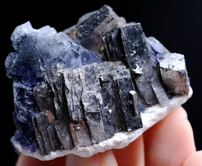 88gNatura Rare Purple Fluorite Arsenopyrite Mineral Specimen/Yaogangxian China