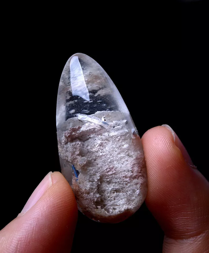 11.33g Natural Rutilated "Stone Inside Stone"Quartz Crystal Pendant Healing