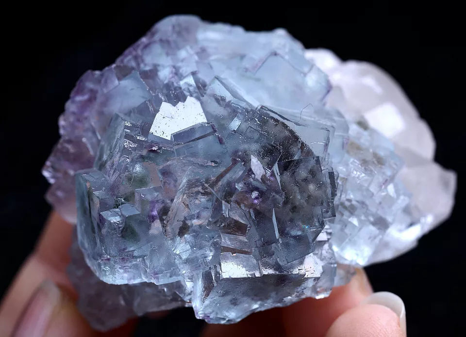 77.2g  Natural Transparent Purple Window Fluorite Mineral Specimen/Yaogangxian