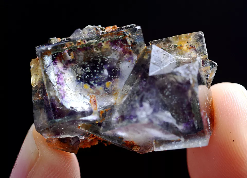 12g Natural phantom window Purple Fluorite Mineral Specimen/ Yaogangxian  China