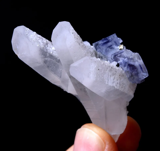 22.15g NEWLY DISCOVERED RARE PURPLE FLUORITE& CRYSTAL SYMBIOTIC MINERAL SAMPLES