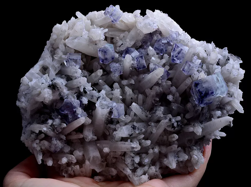 738gNatural Phantom Window Purple Fluorite Crystal Mineral Specimen/Yaogangxian