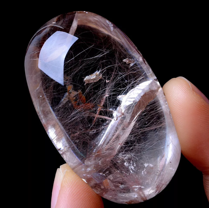 196.90ctNatural Clear Gold Rutilated "Stone Inside Stone"Quartz Crystal  Pendant