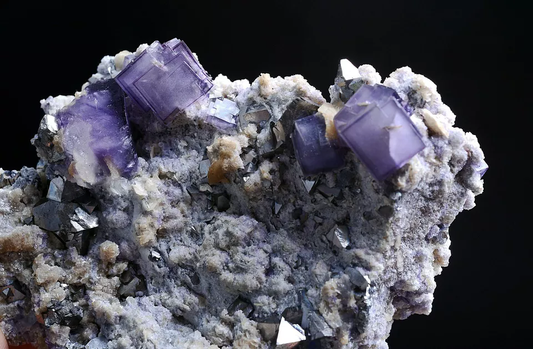 283gNatural Window Purple Fluorite & Arsenopyrite Mineral Specimen/Yaogangxian