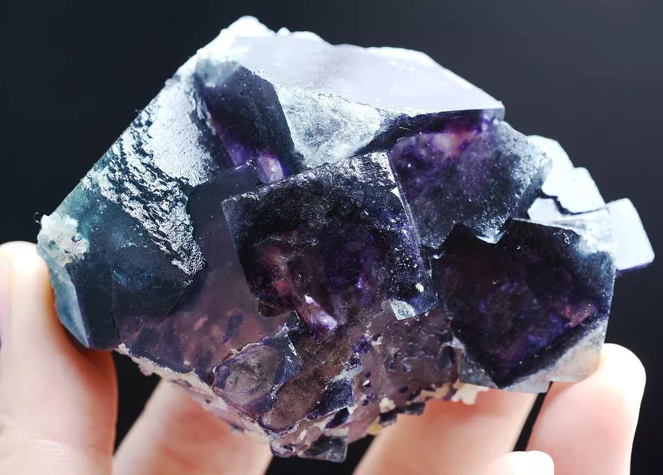 198.g Natural Devil's Eye Purple FLUORITE Mineral Specimen/Inner Mongolia  China