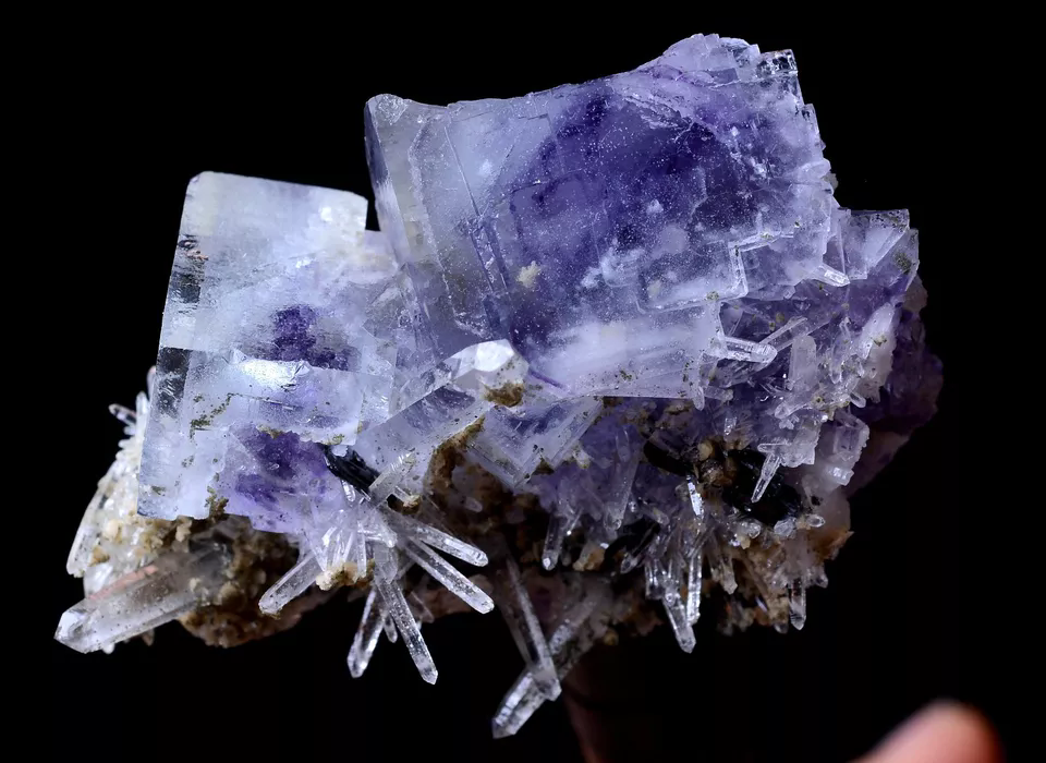 60.5g NEWLY DISCOVERED RARE PURPLE FLUORITE & CRYSTAL SYMBIOTIC MINERAL SAMPLES