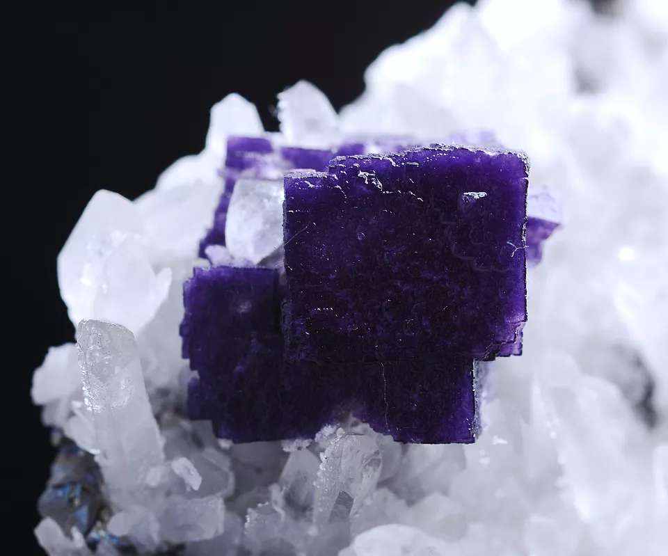 88g Natural Yi Purple FLUORITE &Arsenopyrite Mineral Specimen/Yaogangxian China