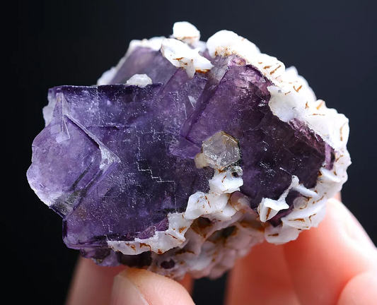 43gNatural Phantom Purple Fluorite &Calcite Mineral Specimen/Yaogangxian China