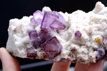 326.g Natural Two-Dimensional Code Purple Fluorite Mineral Specimen/Guizhou