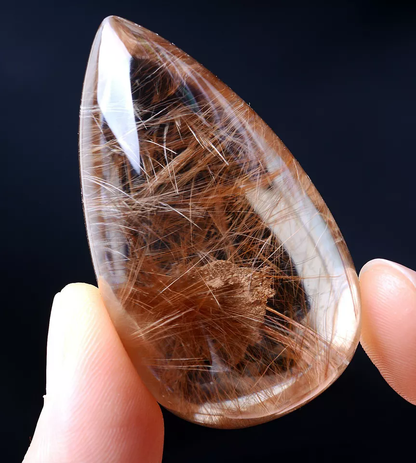 203.75ct Rare Natural Transparent Gold Hair Rutilated Quartz Crystal Pendant