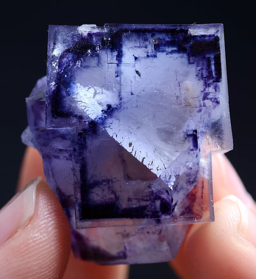 19g Natural Phantom Window Purple FLUORITE Mineral Specimen/Yaogangxian  China