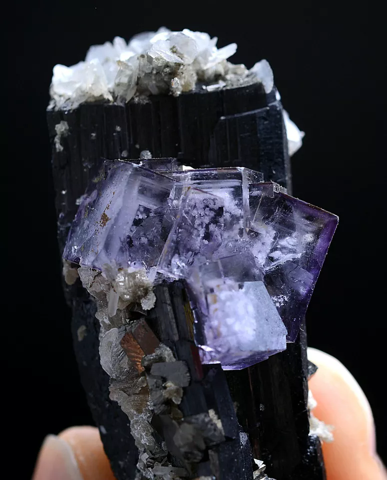 39gNatural Purple Fluorite Wolframite Arsenopyrite Mineral Specimen/Yaogangxian