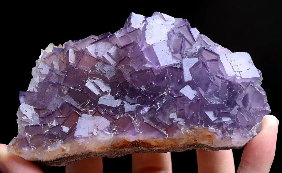 313g Natural Phantom Window Purple Fluorite CRYSTAL CLUSTER Mineral Specimen