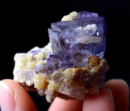 40.4gRARE PURPLE FLUORITE DOLOMITE CRYSTAL MINERAL SPECIMEN/Yaogangxian China