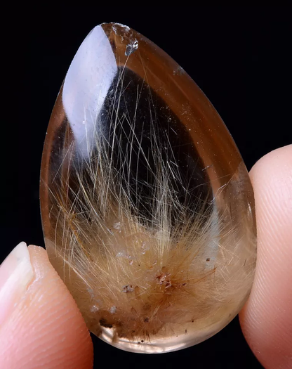 35.25ct Natural Gold Rutilated Quartz Crystal Woman Cure Powerful Pendant