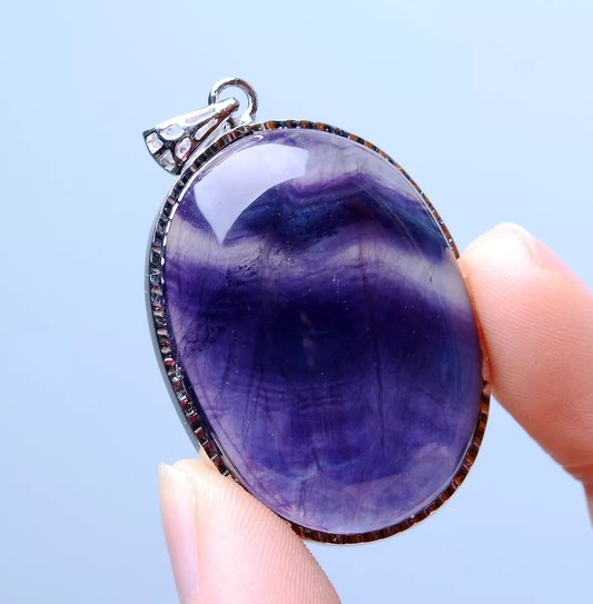 102.75ct Natural Rare Variety healing  Gem Rainbow Fluorite Men & Women Pendant