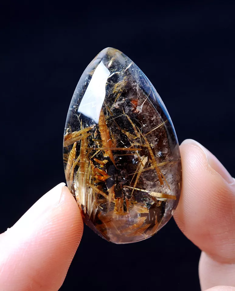 73.20ct Natural Gold Rutilated Quartz Crystal Woman Cure Powerful Pendant