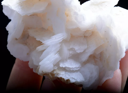 55.g New Find Natural Rare White Ladder-Like Calcite & Crystal Mineral Specimen