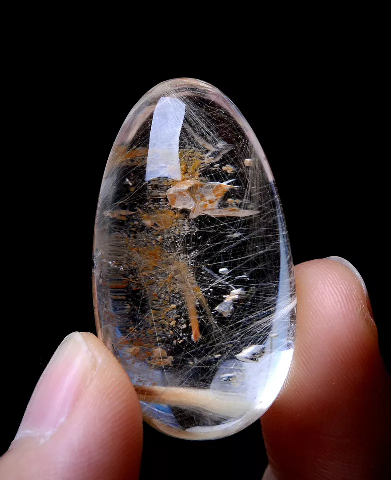 14.06g Natural Clear Rutilated "Stone Inside Stone"Quartz Crystal Pendant