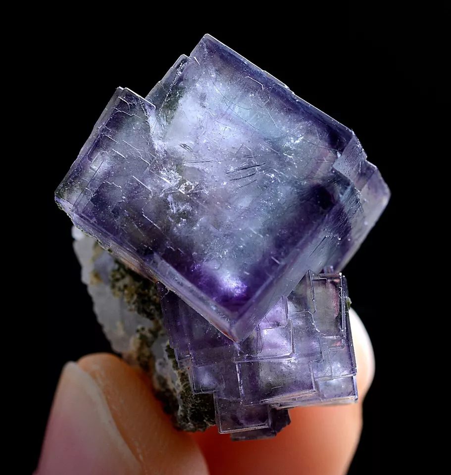 15g Natural Phantom Window Purple Fluorite Mineral Specimen/ Yaogangxian  China