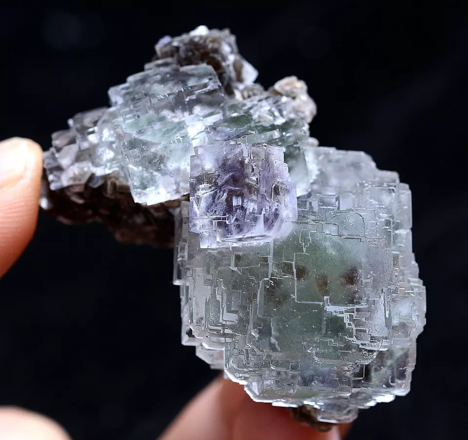 43gNatural Window Purple Fluorite Calcite Mineral Specimen/Yaogangxian China