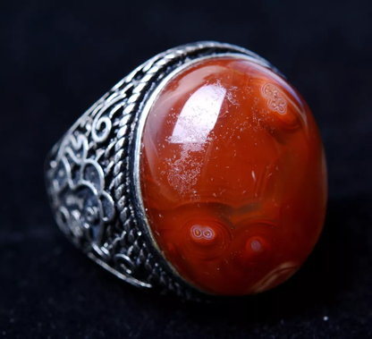 22.5*18*11mm Natural South Red Agate Gemstone Men And Women Adjustable Ring