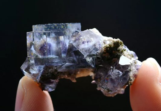 16gNatural Purple Blue Fluorite & Crystal Cluster Mineral Specimen/ Yaogangxian