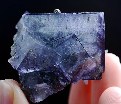 56g Natural Bismuthinite Purple FLUORITE & Pyrite Mineral Specimen/ Yaogangxian