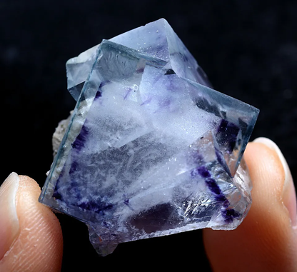 18gNatural Phantom Window Purple Fluorite Crystal Mineral Specimen/ Yaogangxian