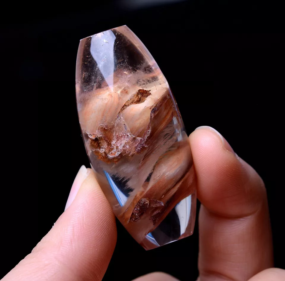 Rare Natural Phantom Rabbit Hair Rutilated Quartz Crystal Pendant 170.15ct