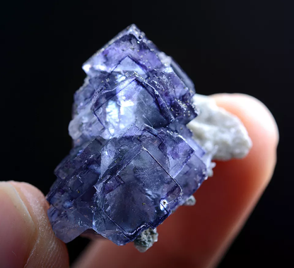 13g Natural Window Purple Fluorite & Pyrite Mineral Specimen/Yaogangxian  China