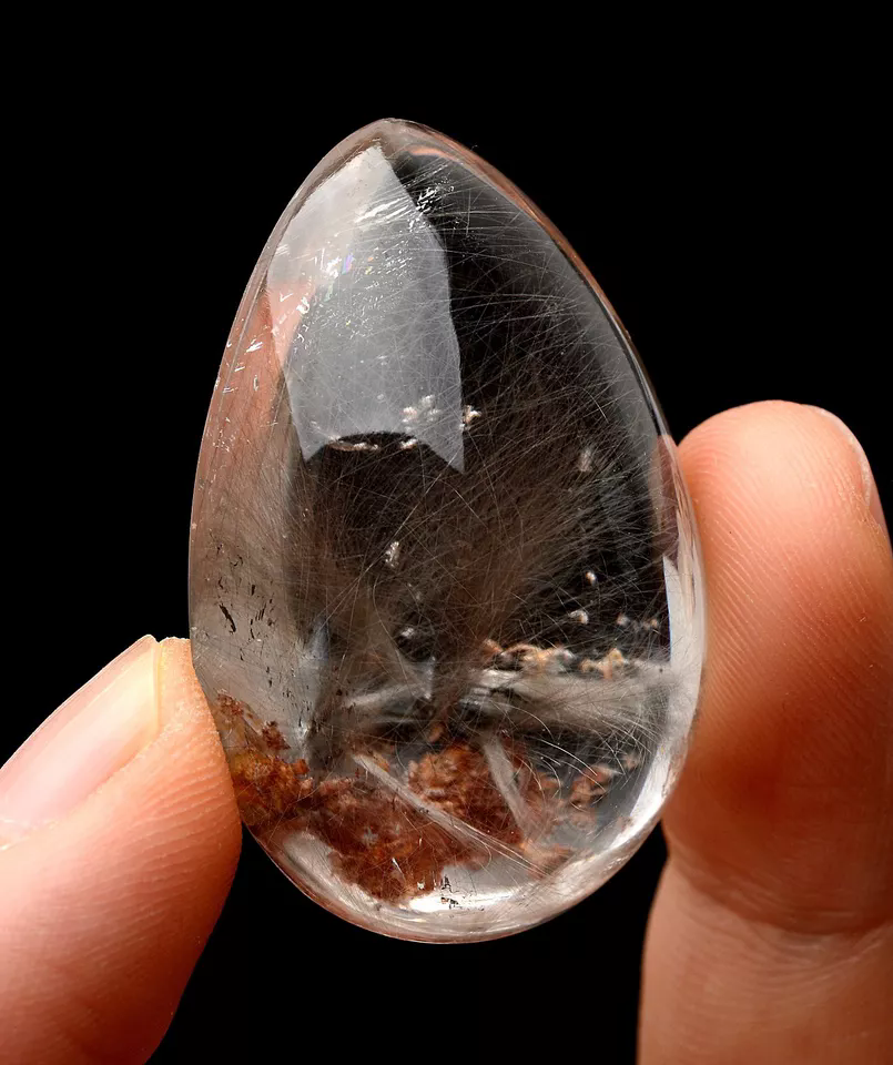 16.48g Natural Beautiful Silver Rutilated Quartz Titanium Crystal Pendant