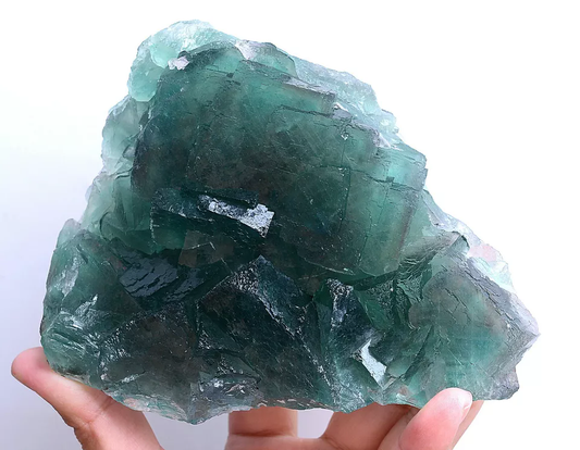 1256g Natural Phantom Window Green Cubic Fluorite CLUSTER Mineral  Specimen