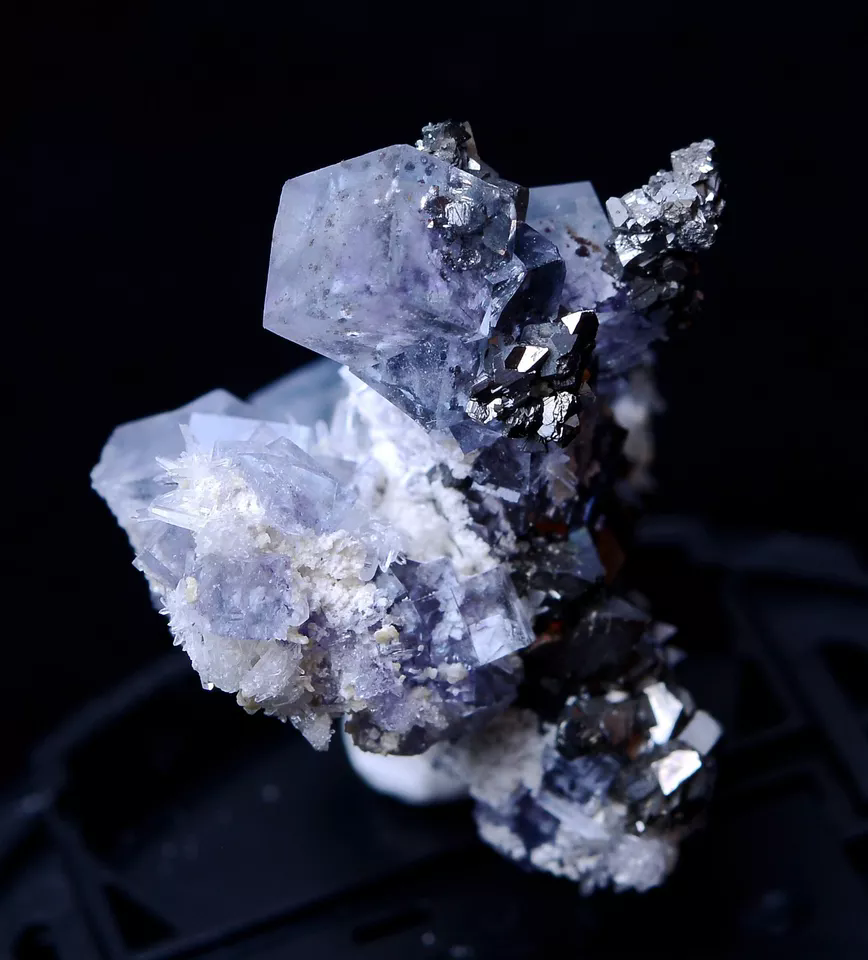 25.42g NATURAL PURPLE FLUORITE & ARSENOPYRITE SYMBIOTIC MINERAL SPECIMEN