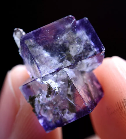 3.5gNatural Bismuthinite Purple FLUORITE  Crystal Mineral Specimen/ Yaogangxian