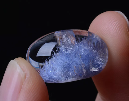 RARE! NATURAL CLEAR GEM GRADE BLUE DUMORTIERITE CRYSTAL PENDANT SPECIMEN  3.6g