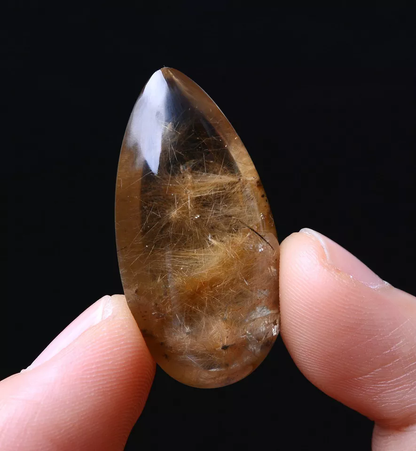 46.2ct Natural Gold Rutilated Quartz Crystal Woman Men Cure Powerful Pendant