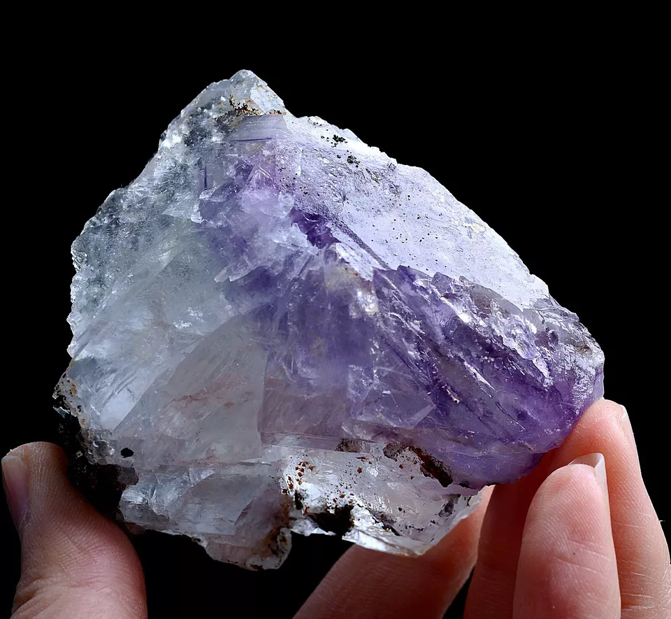 201g Natural Purple FLUORITE & Pyrite Wolframite Mineral Specimen/ Yaogang  xian