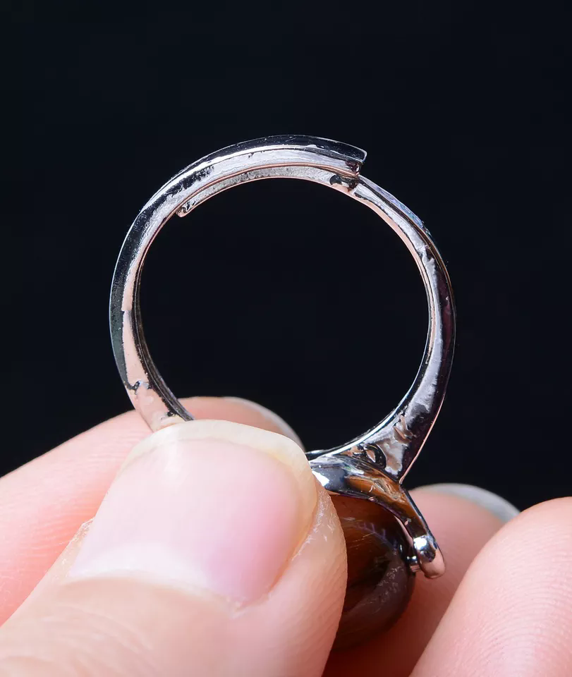 14.35ct Natural Gold Rutilated Quartz Crystal Men And Women Cure Powerful  Ring