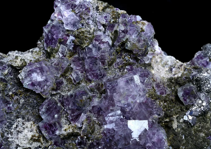 1084g Natural Window Purple Fluorite Arsenopyrite Mineral Specimen/ Yaogangxian