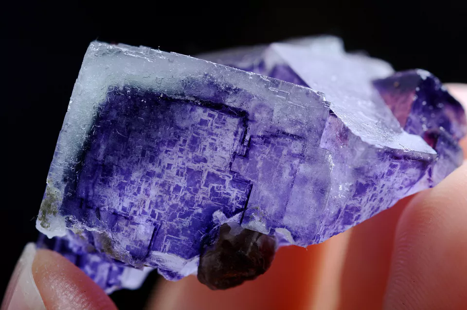 25g Natural Secondary Crystallization Phantom Purple Fluorite Mineral Specimen