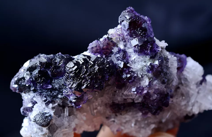 173g Inner Mongolia RARE PURPLE FLUORITE & CRYSTAL SYMBIOTIC MINERAL  SPECIMEN