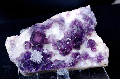 398g NEWLY DISCOVERED RARE PURPLE FLUORITE CRYSTAL CLUSTER MINERAL SAMPLES