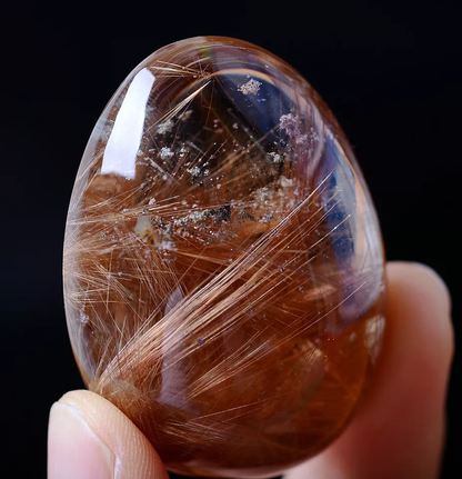 Natural Gold Rutilated Quartz Crystal Woman Men Powerful  Pendant  39.38g