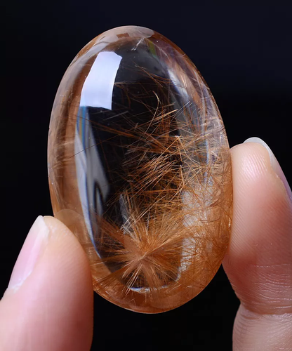 21.30g Natural Gold Rutilated Quartz Hair Crystal Woman Cure Powerful Pendant