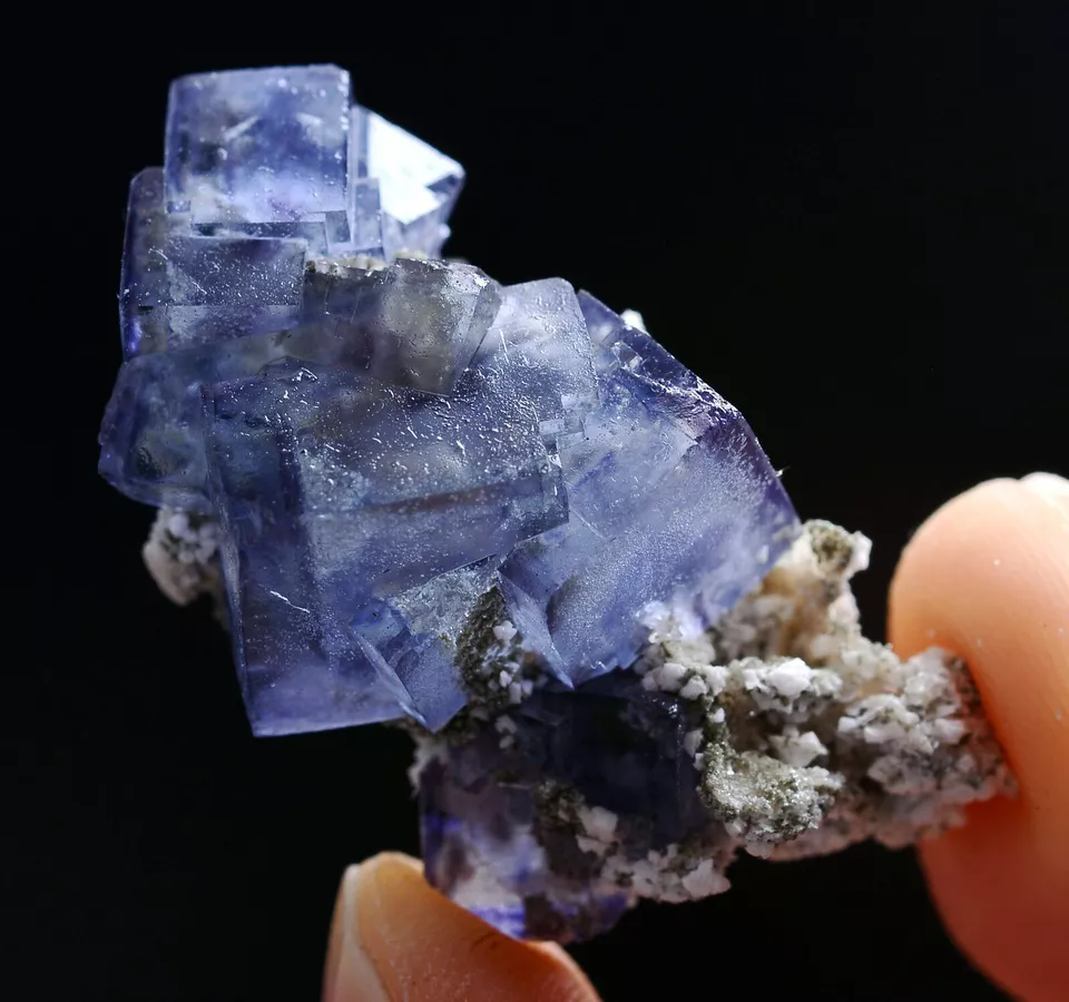 12g Natural Purple Window Fluorite Crystal  Mineral Specimen/ Yaogangxian China